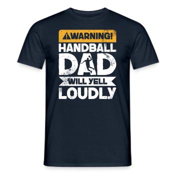Warnung Wird Schreien - Handball Dad - Männer T-Shirt - Navy - Vorne - AI Model Male 178 light (178cm)