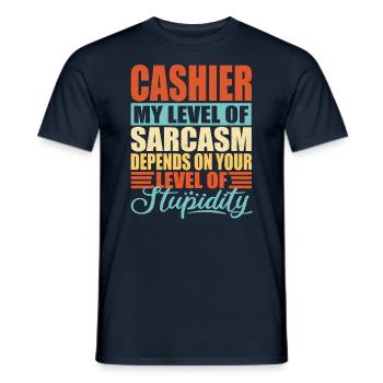 Kassierer sarkasmus Lustige Kassiererin - Männer T-Shirt - Navy - Vorne - AI Model Male 178 light (178cm)