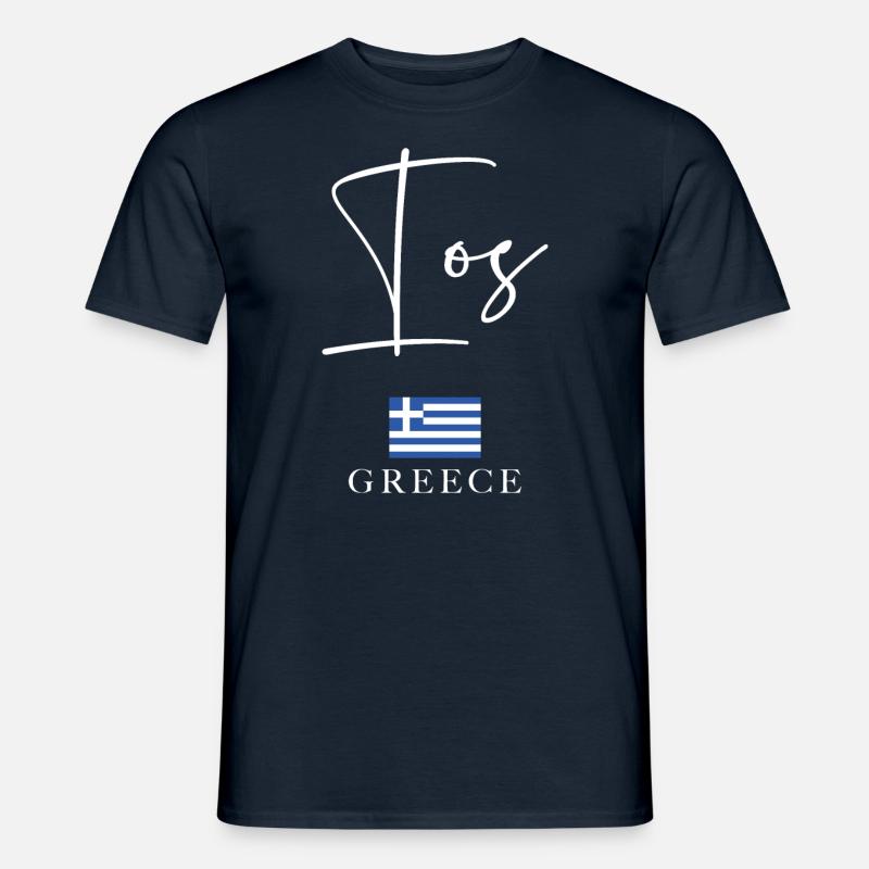 Vacances du drapeau de la Grèce - Islande IOS - T-shirt homme - marine