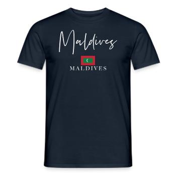 Vacances avec drapeau grec - Île des Maldives - T-shirt homme - marine - Devant - AI Model Male 178 light (178cm)