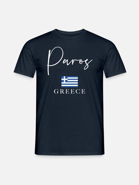 Greece Flag Holidays - Paros Island - Men's T-Shirt - navy