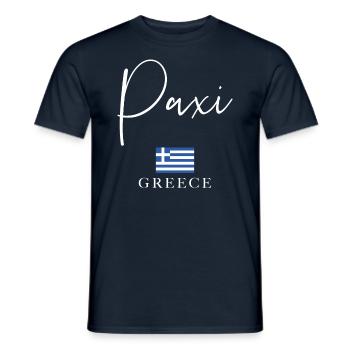 Vacances du drapeau de la Grèce - Islande Paxi - T-shirt homme - marine - Devant - AI Model Male 178 light (178cm)