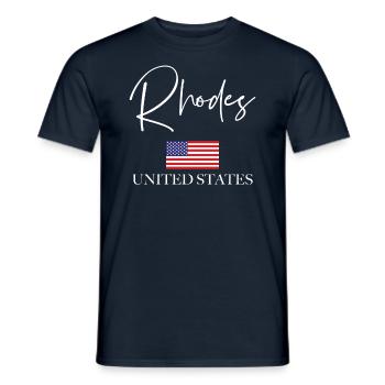Griechenland Fahnenurlaub - Insel Rhodes - Männer T-Shirt - Navy - Vorne - AI Model Male 178 light (178cm)
