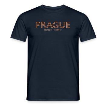 Czech Republic Stadt Koordinaten - Prague - Männer T-Shirt - Navy - Vorne - AI Model Male 178 light (178cm)
