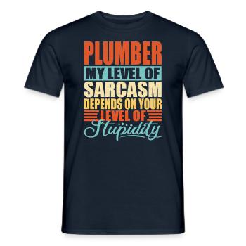 Plumber sarcasm Funny plumber - Men's T-Shirt - navy - Front - AI Model Male 178 light (178cm)