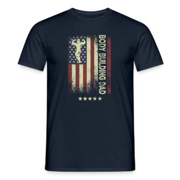 Drapeau américain - Bodybuilding Dad - T-shirt homme - marine - Devant - AI Model Male 178 light (178cm)
