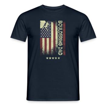 USA Amerikanische Flagge - Bouldern Papa - Männer T-Shirt - Navy - Vorne - AI Model Male 178 light (178cm)