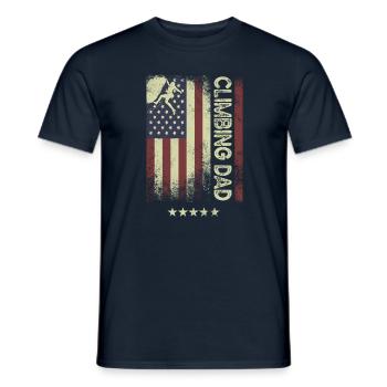 Drapeau américain des États-Unis - Père grimpeur - T-shirt homme - marine - Devant - AI Model Male 178 light (178cm)