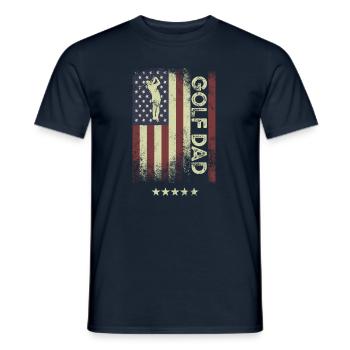Drapeau des États-Unis - Golf Dad - T-shirt homme - marine - Devant - AI Model Male 178 light (178cm)