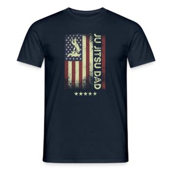 USA American Flag - Jiu Jitsu Dad - Männer T-Shirt - Navy - Vorne - AI Model Male 178 light (178cm)