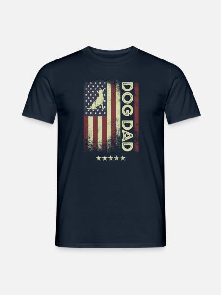 USA American Flag - Hund Dad - Männer T-Shirt - Navy