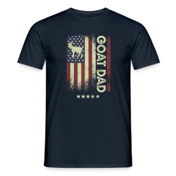 Drapeau américain - Papa de chèvre - T-shirt homme - marine - Devant - AI Model Male 178 light (178cm)