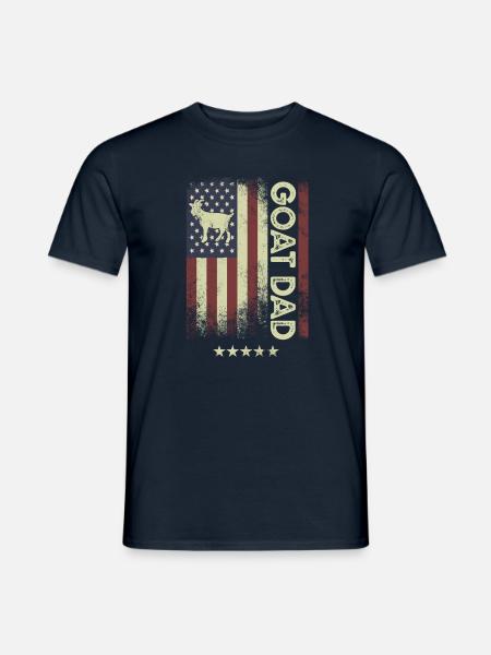 Drapeau américain - Papa de chèvre - T-shirt homme - marine
