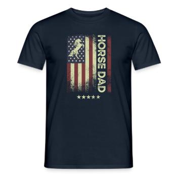 USA American Flag - Horse Father - Men's T-Shirt - navy - Front - AI Model Male 178 light (178cm)