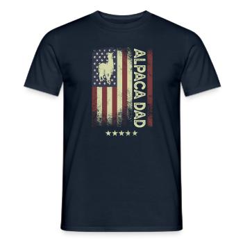 American Flag - Alpaca Dad - Men's T-Shirt - navy - Front - AI Model Male 178 light (178cm)