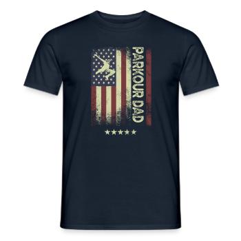 Drapeau américain - Parkour-Dad - T-shirt homme - marine - Devant - AI Model Male 178 light (178cm)
