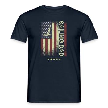 U.S. Flag - Sailing Dad - Men's T-Shirt - navy - Front - AI Model Male 178 light (178cm)