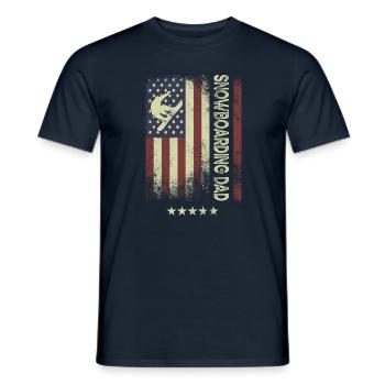 Drapeau américain - Snowboard Dad - T-shirt homme - marine - Devant - AI Model Male 178 light (178cm)