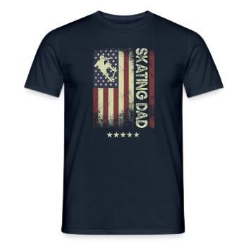 Drapeau des États-Unis - Papa patineur sur glace - T-shirt homme - marine - Devant - AI Model Male 178 light (178cm)