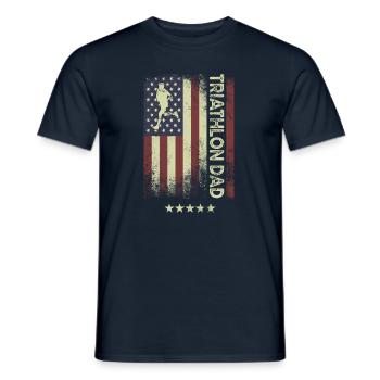 American Flag - Volleyball Dad - Men's T-Shirt - navy - Front - AI Model Male 178 light (178cm)