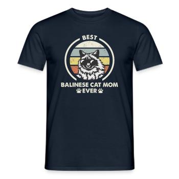 Katzenmama - Balinesische Katze - Männer T-Shirt - Navy - Vorne - AI Model Male 178 light (178cm)