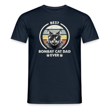 Papa chat - Bombay Katze - T-shirt homme - marine - Devant - AI Model Male 178 light (178cm)