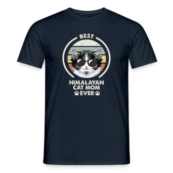 Cat Mama - Himalayan Cat - Men's T-Shirt - navy - Front - AI Model Male 178 light (178cm)