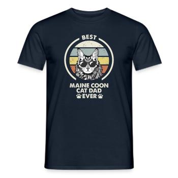 Papa chat - Maine Coon Cat - T-shirt homme - marine - Devant - AI Model Male 178 light (178cm)