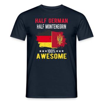 Halb Deutsch Halb Montenegriner - Männer T-Shirt - Navy - Vorne - AI Model Male 178 light (178cm)