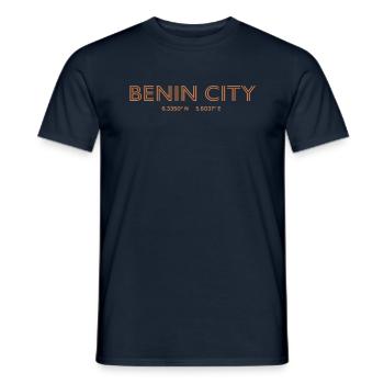 Coordonnées de Nigeria City - Benin City - T-shirt homme - marine - Devant - AI Model Male 178 light (178cm)