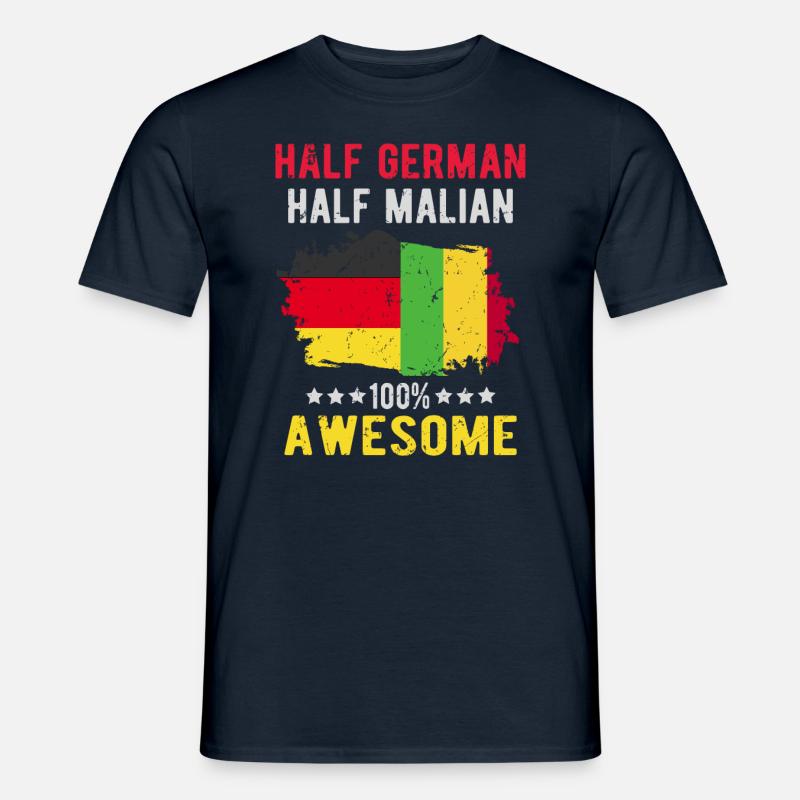 Halb Deutsch Halb Malier - Männer T-Shirt - Navy