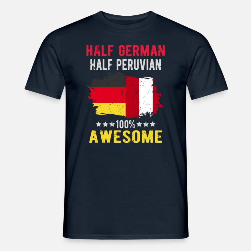 Halb Deutsch Halb Peruaner - Männer T-Shirt - Navy