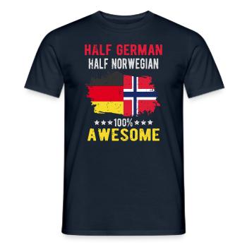 Half German half Norwegian - Men's T-Shirt - navy - Front - AI Model Male 178 light (178cm)