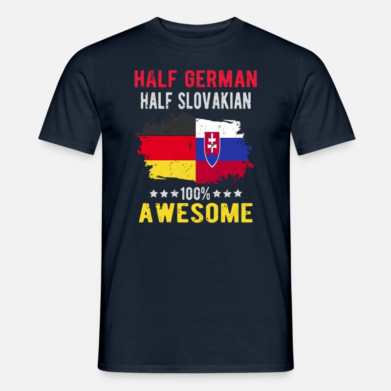 Halb Deutsch Halb Slowake - Männer T-Shirt - Navy
