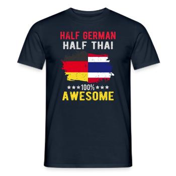 Moitié allemand moitié thaïlandais - T-shirt homme - marine - Devant - AI Model Male 178 light (178cm)