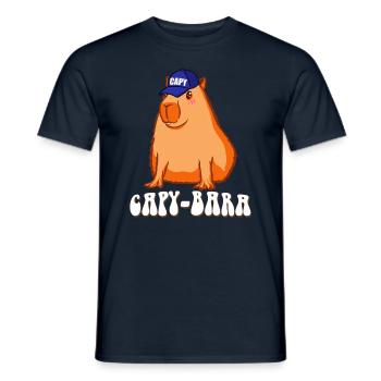 Capybara drôle en disant Capy Bara - T-shirt homme - marine - Devant - AI Model Male 178 light (178cm)