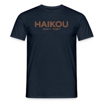 Coordonnées de China City - Haikou - T-shirt homme - marine - Devant - AI Model Male 178 light (178cm)