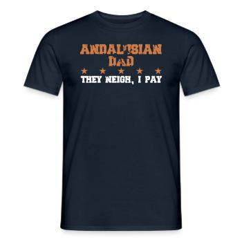 Père du cheval - andalou - T-shirt homme - marine - Devant - AI Model Male 178 light (178cm)