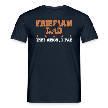 Pferdedad - Frison - T-shirt homme - marine - Devant - AI Model Male 178 light (178cm)