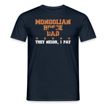 Horse's father - Mongolian horse - Men's T-Shirt - navy - Front - AI Model Male 178 light (178cm)
