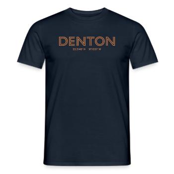 USA Stadt Koordinaten - Denton - Männer T-Shirt - Navy - Vorne - AI Model Male 178 light (178cm)
