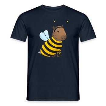 Capybara Bee Costume - Men's T-Shirt - navy - Front - AI Model Male 178 light (178cm)