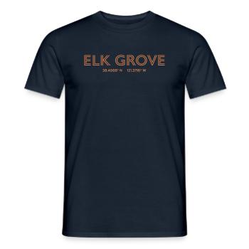 USA City Coordinates - Elk Grove - Men's T-Shirt - navy - Front - AI Model Male 178 light (178cm)
