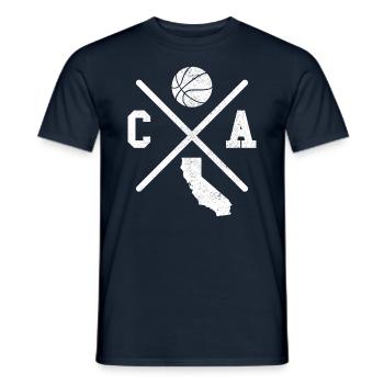 CA USA - Basketteur californien - T-shirt homme - marine - Devant - AI Model Male 178 light (178cm)