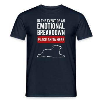 Emotional - dog Akita - Men's T-Shirt - navy - Front - AI Model Male 178 light (178cm)
