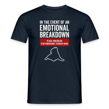 Émotionnel - Staffordshire Terrier - T-shirt homme - marine - Devant - AI Model Male 178 light (178cm)