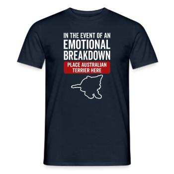 Émotionnel - Chien Australian Terrier - T-shirt homme - marine - Devant - AI Model Male 178 light (178cm)
