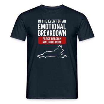 Emotional - Belgian Malinois dog - Men's T-Shirt - navy - Front - AI Model Male 178 light (178cm)