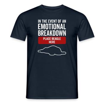 Émotionnel - Chien Beagle - T-shirt homme - marine - Devant - AI Model Male 178 light (178cm)
