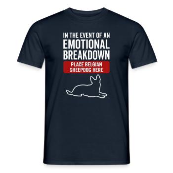 Emotional - Dog Belgian Shepherd Dog - Men's T-Shirt - navy - Front - AI Model Male 178 light (178cm)
